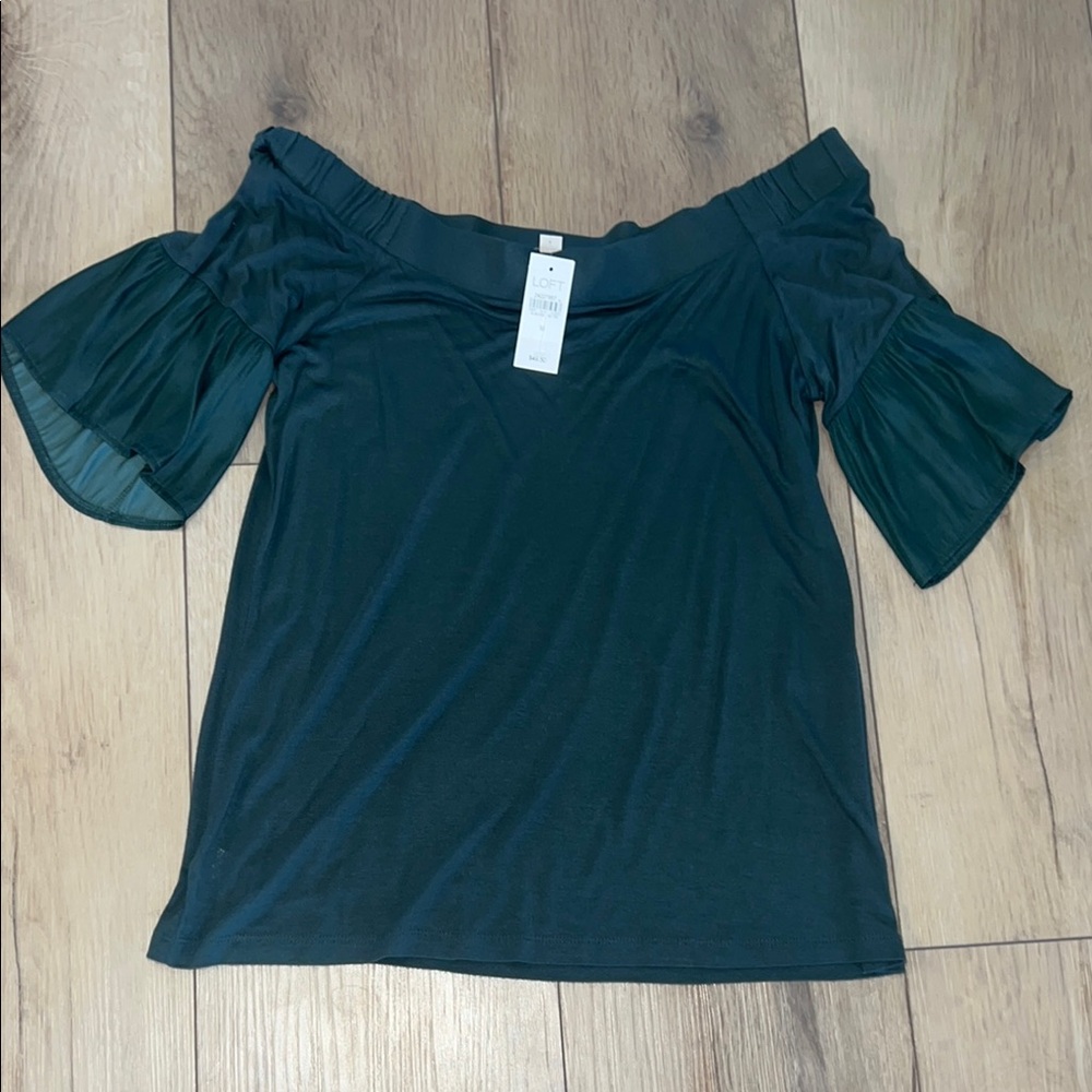 Off-Shoulder Dark Green Top